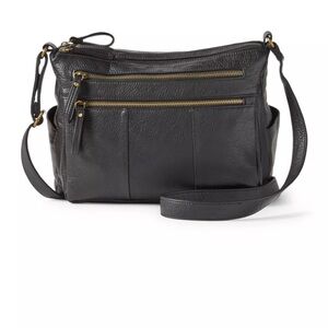Bueno Black Crossbody Bag with Gold Accents